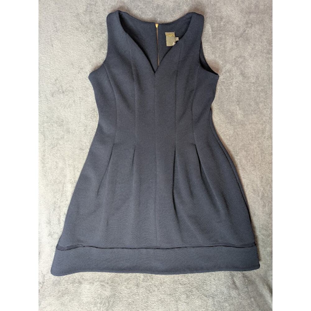 TAYLOR womens Navy blue dress fit & flare size 8 A Line Sleeveless RetroGlam